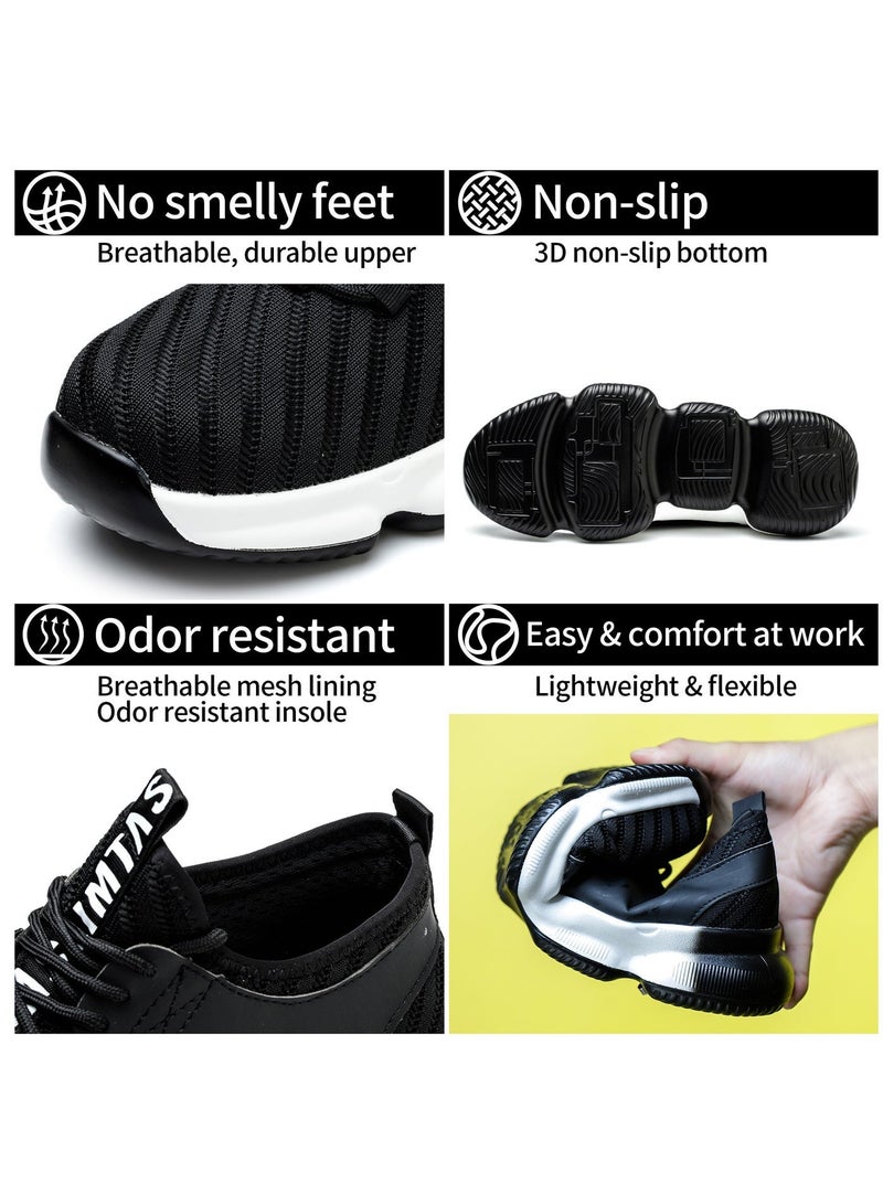 SLIMTA Men Women Safety Shoes Non-Slip Steel Toe Cap Trainers Mesh Breathable Lightweight Comfortable Puncture Proof Industrial Shoes - Image 5